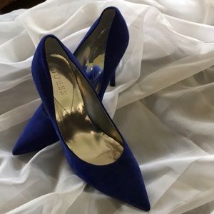 Guess Blue Suede Stilettos